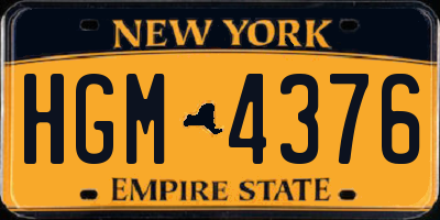 NY license plate HGM4376