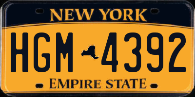 NY license plate HGM4392