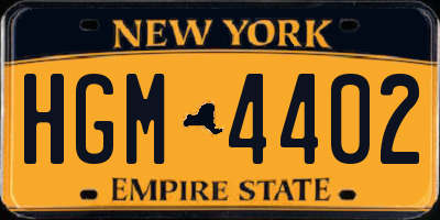 NY license plate HGM4402