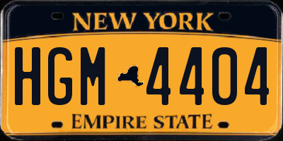 NY license plate HGM4404