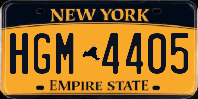 NY license plate HGM4405