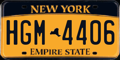 NY license plate HGM4406