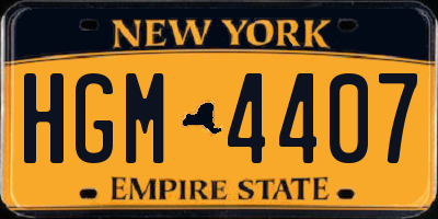 NY license plate HGM4407