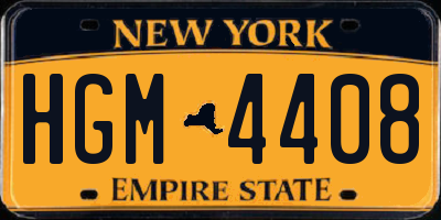 NY license plate HGM4408