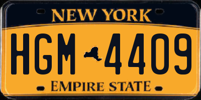 NY license plate HGM4409