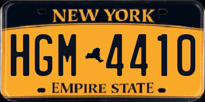 NY license plate HGM4410