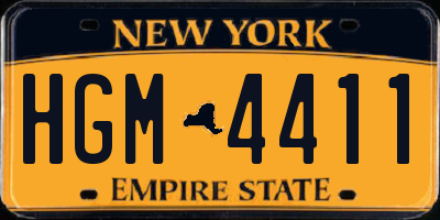 NY license plate HGM4411