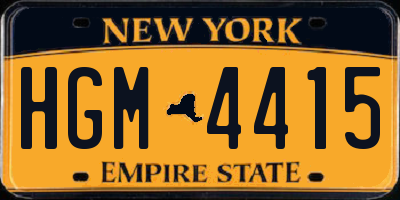 NY license plate HGM4415