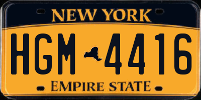 NY license plate HGM4416