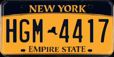 NY license plate HGM4417