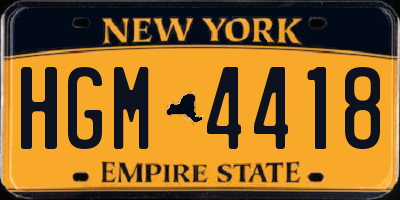 NY license plate HGM4418