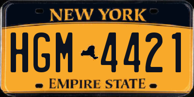 NY license plate HGM4421