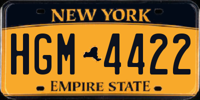 NY license plate HGM4422