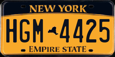 NY license plate HGM4425