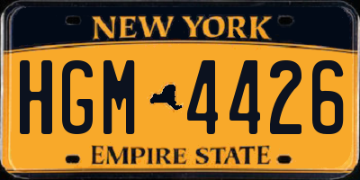 NY license plate HGM4426