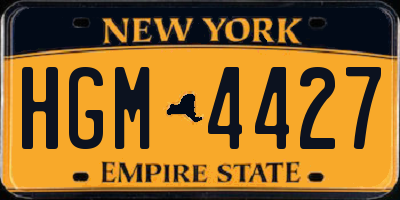 NY license plate HGM4427