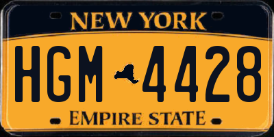 NY license plate HGM4428