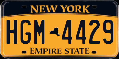 NY license plate HGM4429