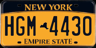 NY license plate HGM4430