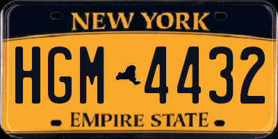 NY license plate HGM4432