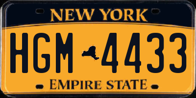 NY license plate HGM4433