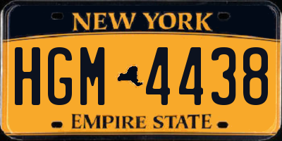 NY license plate HGM4438