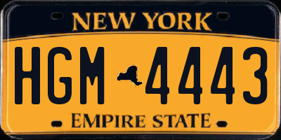 NY license plate HGM4443