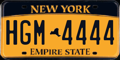 NY license plate HGM4444