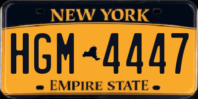 NY license plate HGM4447