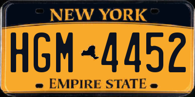 NY license plate HGM4452