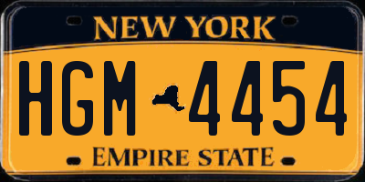 NY license plate HGM4454