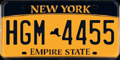 NY license plate HGM4455