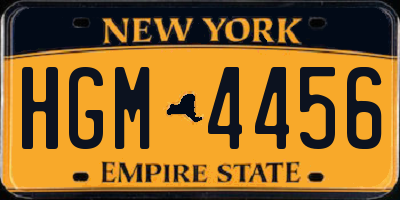 NY license plate HGM4456