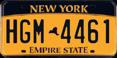 NY license plate HGM4461