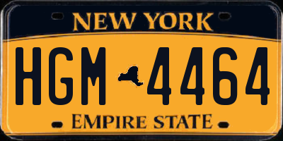 NY license plate HGM4464