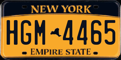 NY license plate HGM4465