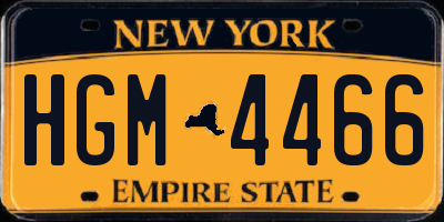 NY license plate HGM4466