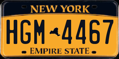 NY license plate HGM4467