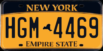 NY license plate HGM4469