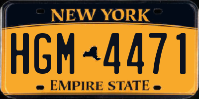 NY license plate HGM4471