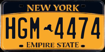 NY license plate HGM4474