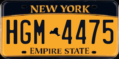 NY license plate HGM4475