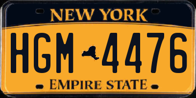 NY license plate HGM4476