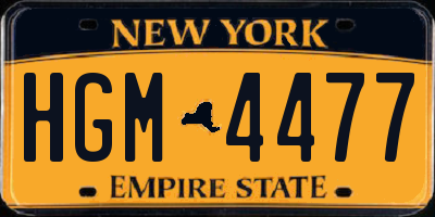 NY license plate HGM4477