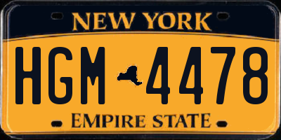 NY license plate HGM4478