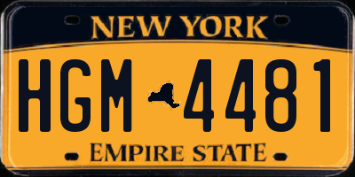 NY license plate HGM4481