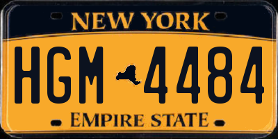 NY license plate HGM4484