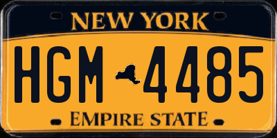 NY license plate HGM4485