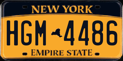 NY license plate HGM4486