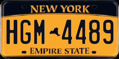 NY license plate HGM4489